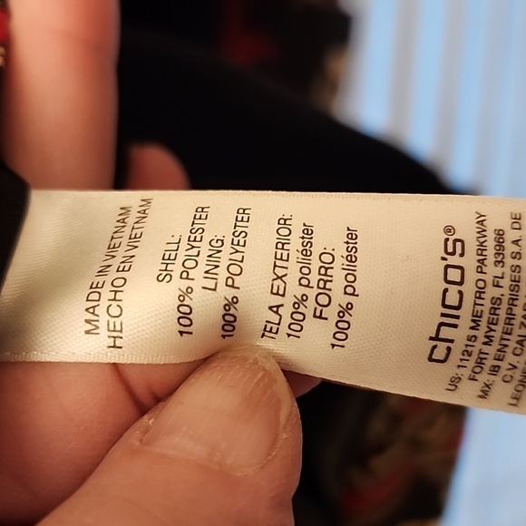 Chicos Black Red Oriental Jacket sz2 - Picture 8 of 10